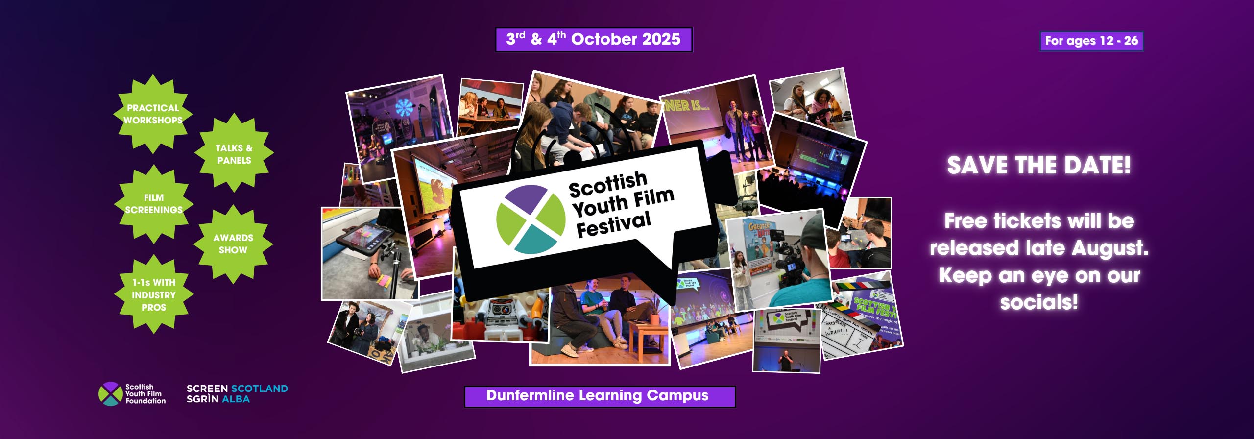 banner for the 2025 Scottish Youth Film Festival